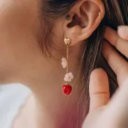 10mm Glass apple beads - Red x6