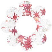 39mm Clear Acrylic Flower Pendant - Star Straw - Red x1|raw }}