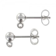 Stainless steel 304 4mm Ball earstuds x2