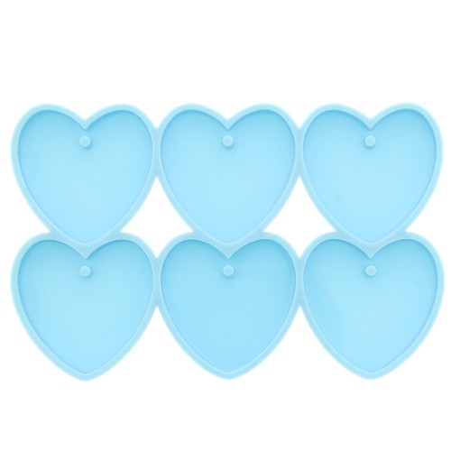 Silicone mold for making hearts in epoxy resin & ceramic powder x1