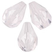 Faceted pear-shaped beads, 7x5 mm - Crystal x25