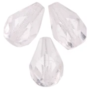 Faceted pear-shaped beads, 7x5 mm - Crystal x25