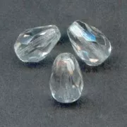 Fire Polished faceted pear-shaped beads 7x5mm Crystal x25