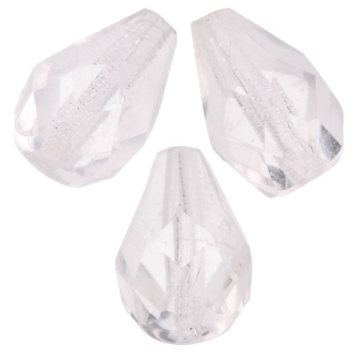 Faceted pear-shaped beads, 7x5 mm - Crystal x25