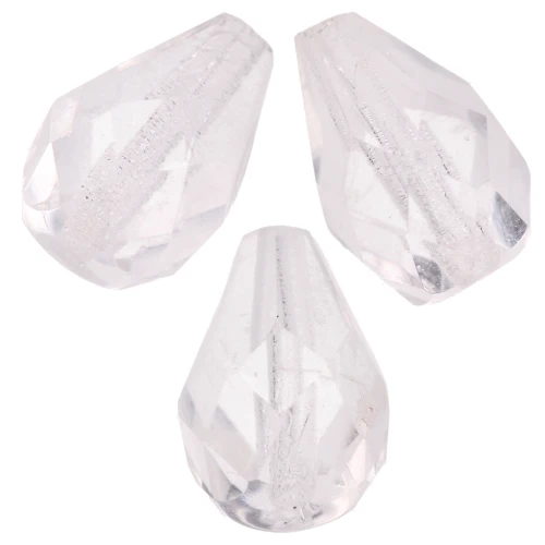 Faceted pear-shaped beads, 7x5 mm - Crystal x25