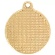 18mm 304L stainless steel round LOVE pendant - Epoxy resin - Gold - Red x1