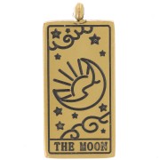 21x10mm 316L Stainless Steel Tarot Card Pendant - The moon - Gold x1|raw }}
