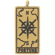 21x10mm 316L Stainless Steel Tarot Card Pendant - Fortune - Gold x1