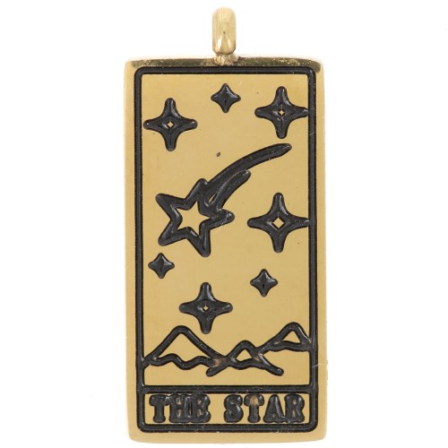 21x10mm 316L Stainless Steel Tarot Card Pendant - The star - Gold x1
