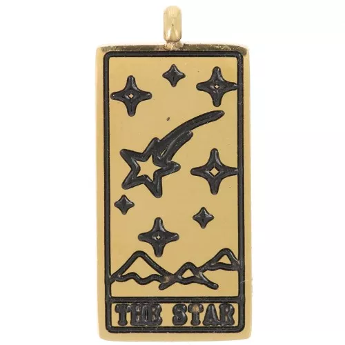 21x10mm 316L Stainless Steel Tarot Card Pendant - The star - Gold x1