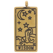 21x10mm 316L Stainless Steel Tarot Card Pendant - The Wisdom - Gold x1|raw }}