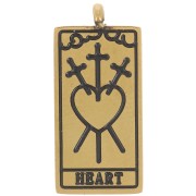 21x10mm 316L Stainless Steel Tarot Card Pendant - The Heart - Gold x1|raw }}