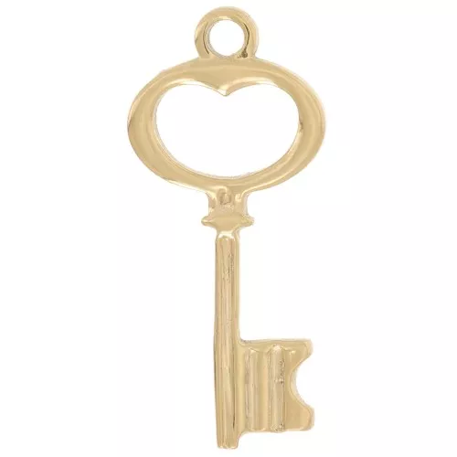 24x11mm 304L Stainless Steel Antique Key Charm - Gold x1