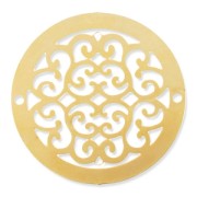 Spacer round filigreed 2 holes 40mm fine Gold plated