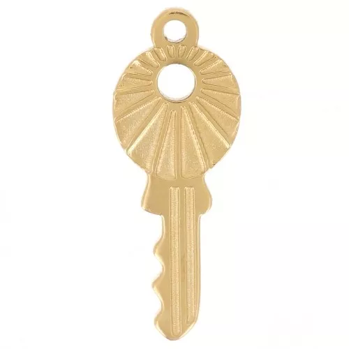 12x4.5mm Stainless Steel 316L Key Charm - Gold x1