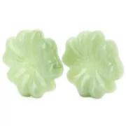 Boucles d'oreilles fleur 48 mm en résine translucide - Lichen marbré x2