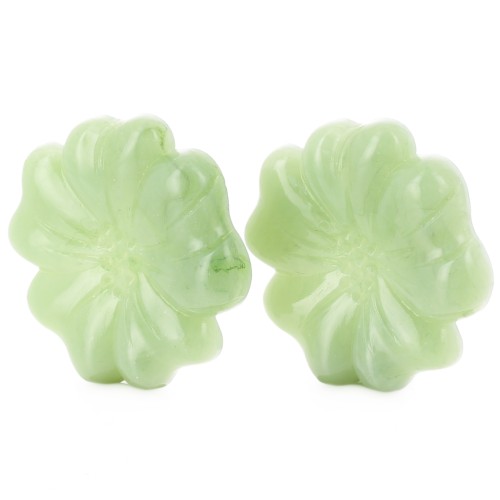 48mm Flower earring in translucent resin - Marbled Lichen x2