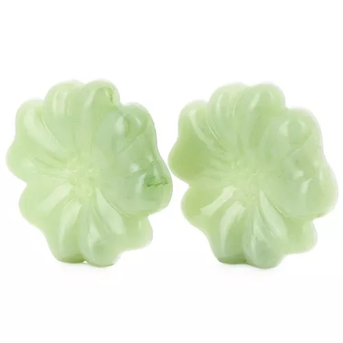 48mm Flower earring in translucent resin - Marbled Lichen x2