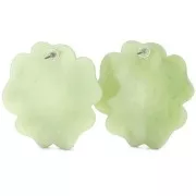 48mm Flower earring in translucent resin - Marbled Lichen x2