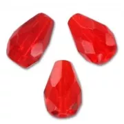 Faceted pear-shaped beads, 10x7 mm - Light Siam, 20 pieces