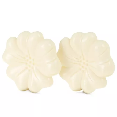 48mm Flower earring in oaque resin - Ecru x2
