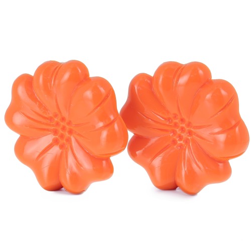 48mm Flower earring in oaque resin - Orange coral x2