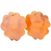 48mm Flower earring in translucent resin - Apricot marbled x2