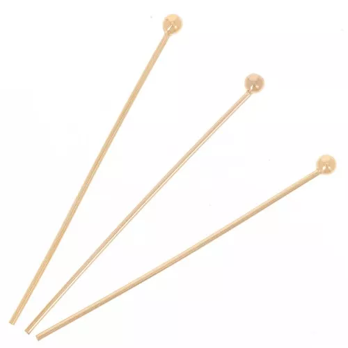 26x0.4mm Ball head nails - Gold filled x100