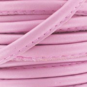 Leather cord with topstitching 4mm  Antic pink x1 m|raw }}