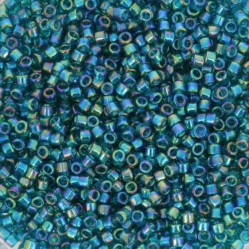 1.6mm Toho Aiko 11/0 - TA01167BD - Transparent Teal Rainbow x4g