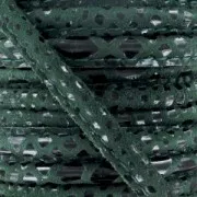 Leather cord with topstitching 4mm Leopard fir green x1 m