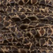 Leather cord with topstitching 4mm Imitation Léopard brownx1 m