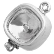 PureCrystal 4470 10 mm Cabochon Clasp - White Bronze x1