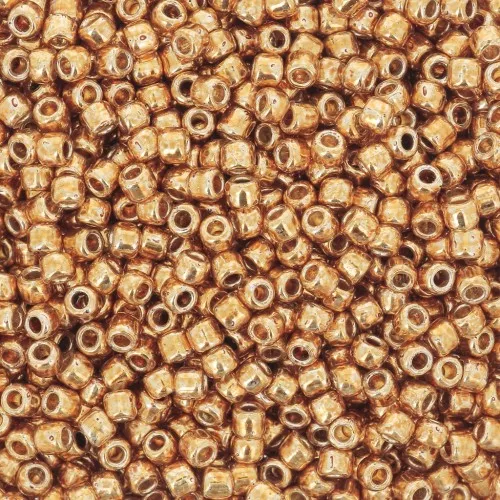 Toho seed beads 11/0 TO11RPF591 - PF Galvanized Old Gold x8g