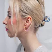 25mm Cellulose acetate hoop earrings - Tortoiseshell Candy Pink - Honey x2