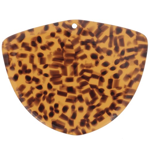 Geometric acetate pendant 35x45 mm - Terrazzo Brown - Black x1