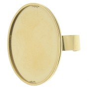 Adjustable ring for cabochon with flat base 25x18 mm - 304L gold-plated stainless steel x1