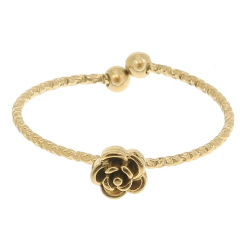 Adjustable flower ring - 304 Gold stainless steel x1