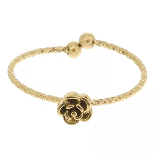 Adjustable flower ring - 304 Gold stainless steel x1