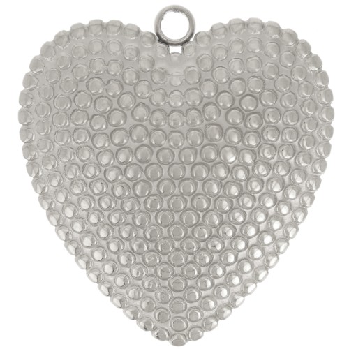 19x18mm 304L stainless steel Pendants with worked hearts x2