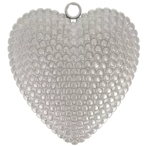 19x18mm 304L stainless steel Pendants with worked hearts x2