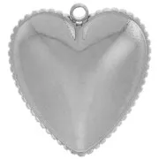 19x18mm 304L stainless steel Pendants with worked hearts x2