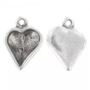 Pendant cabochon simple face setting shaped 4809 13x12mm old silver to