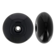 Rondelle beads 12x7 mm in opaque resin - Black x6