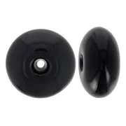 Rondelle beads 12x7 mm in opaque resin - Black x6