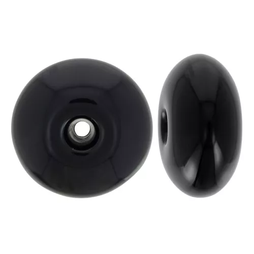 Rondelle beads 12x7 mm in opaque resin - Black x6