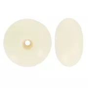 Round opaque resin bead 12x7 mm - Ecru x6