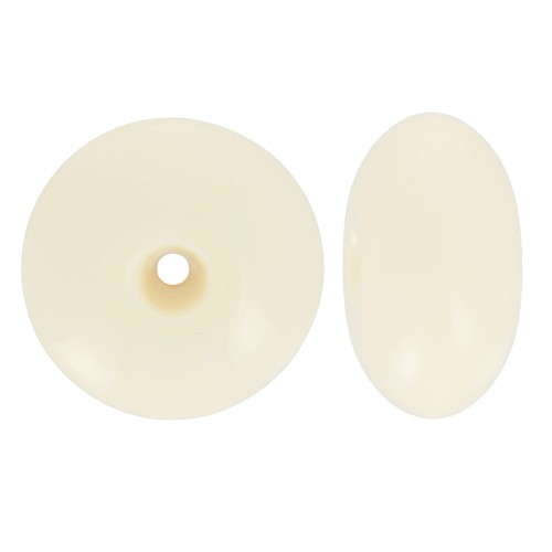 Round opaque resin bead 12x7 mm - Ecru x6