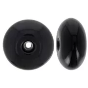 Rondelle bead 18x9 mm in opaque resin - Black x1