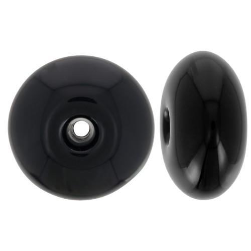 Rondelle bead 18x9 mm in opaque resin - Black x1